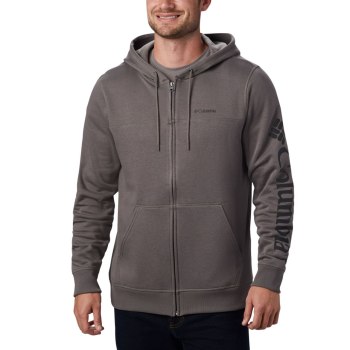Columbia Muške Jakne - Logo Full Zip Fleece Big Sive Crne | KPRW-72804